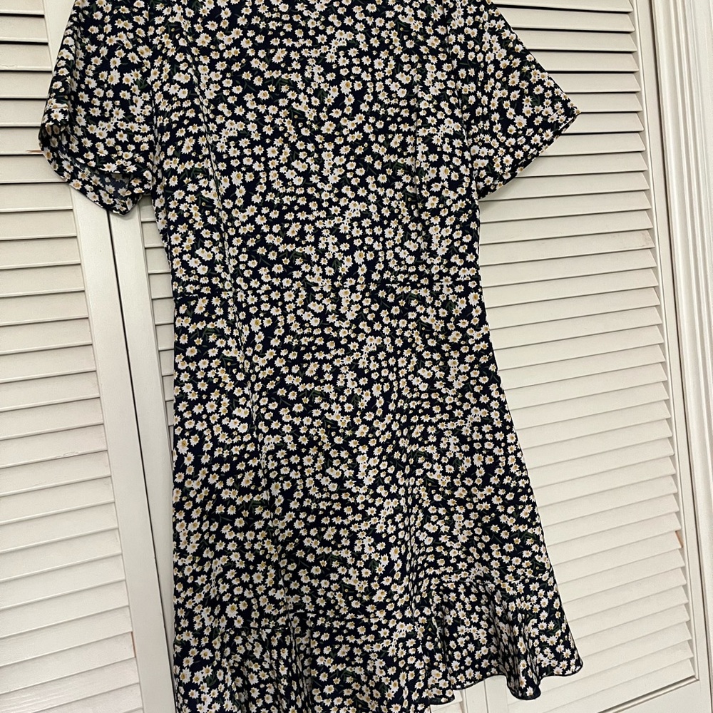 Navy and Cream Floral Mini Dress